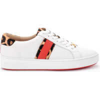 Tenisi & Adidasi Mindy White Pierced Leather And Fabric Sneaker.* Femei