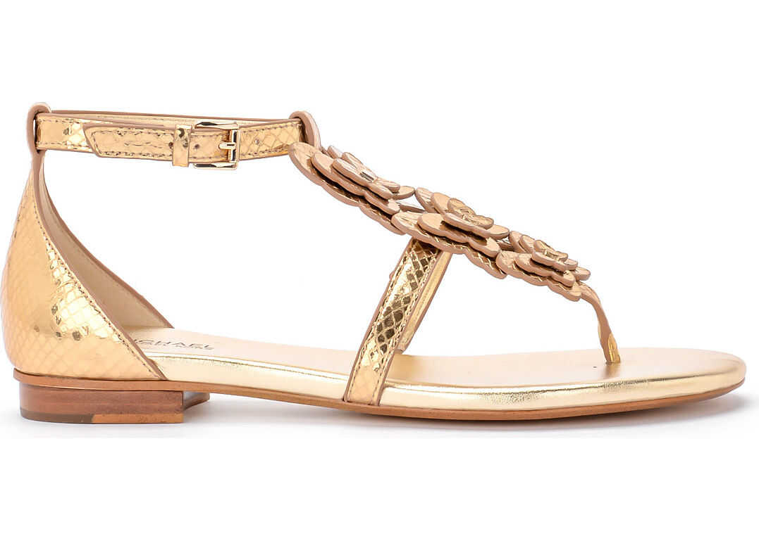 Sandala Michael Kors Modello Felicity Thong Golden Nappa Sandal Gold