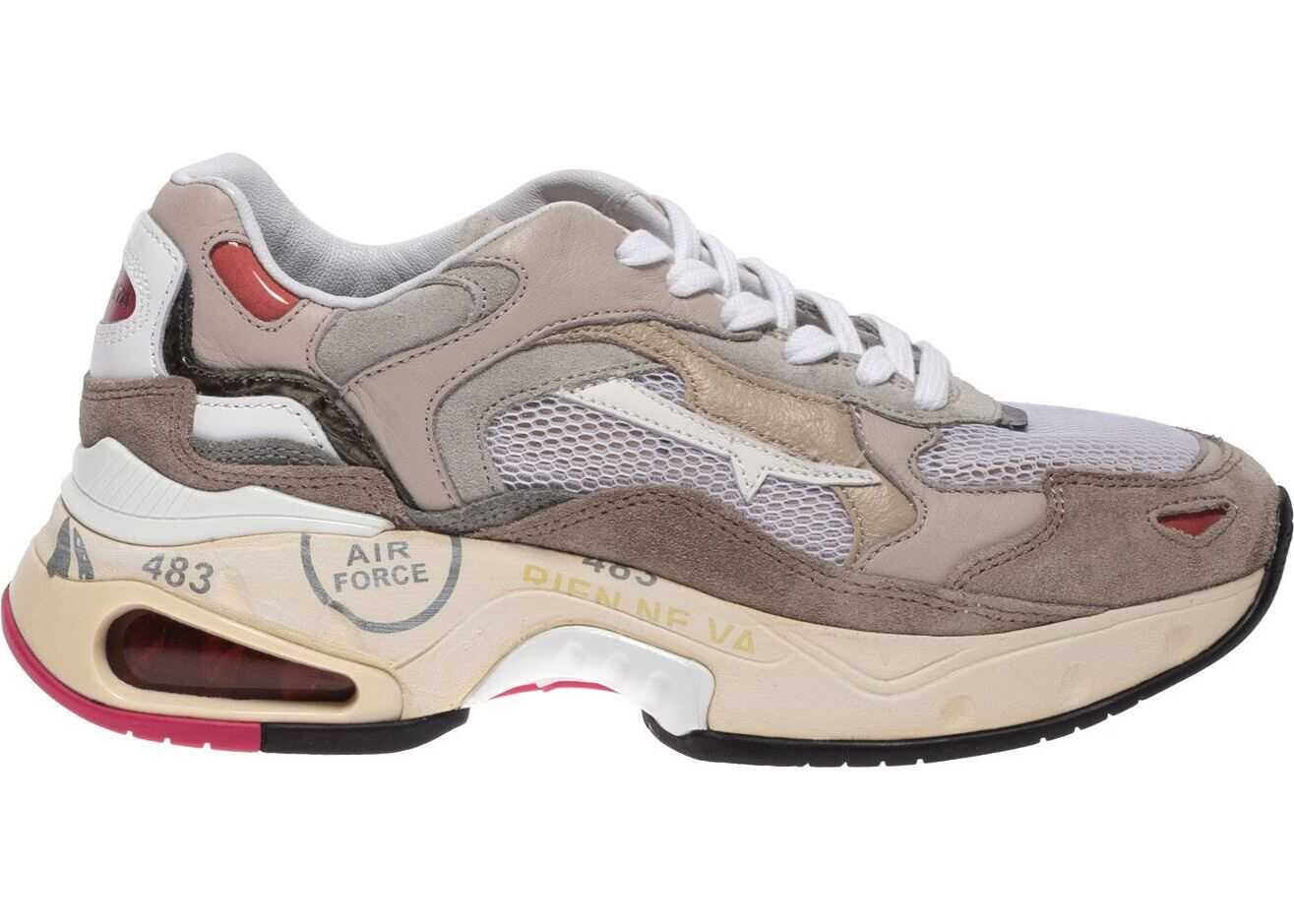 Premiata Chunky Sharky Sneakers In Beige Beige