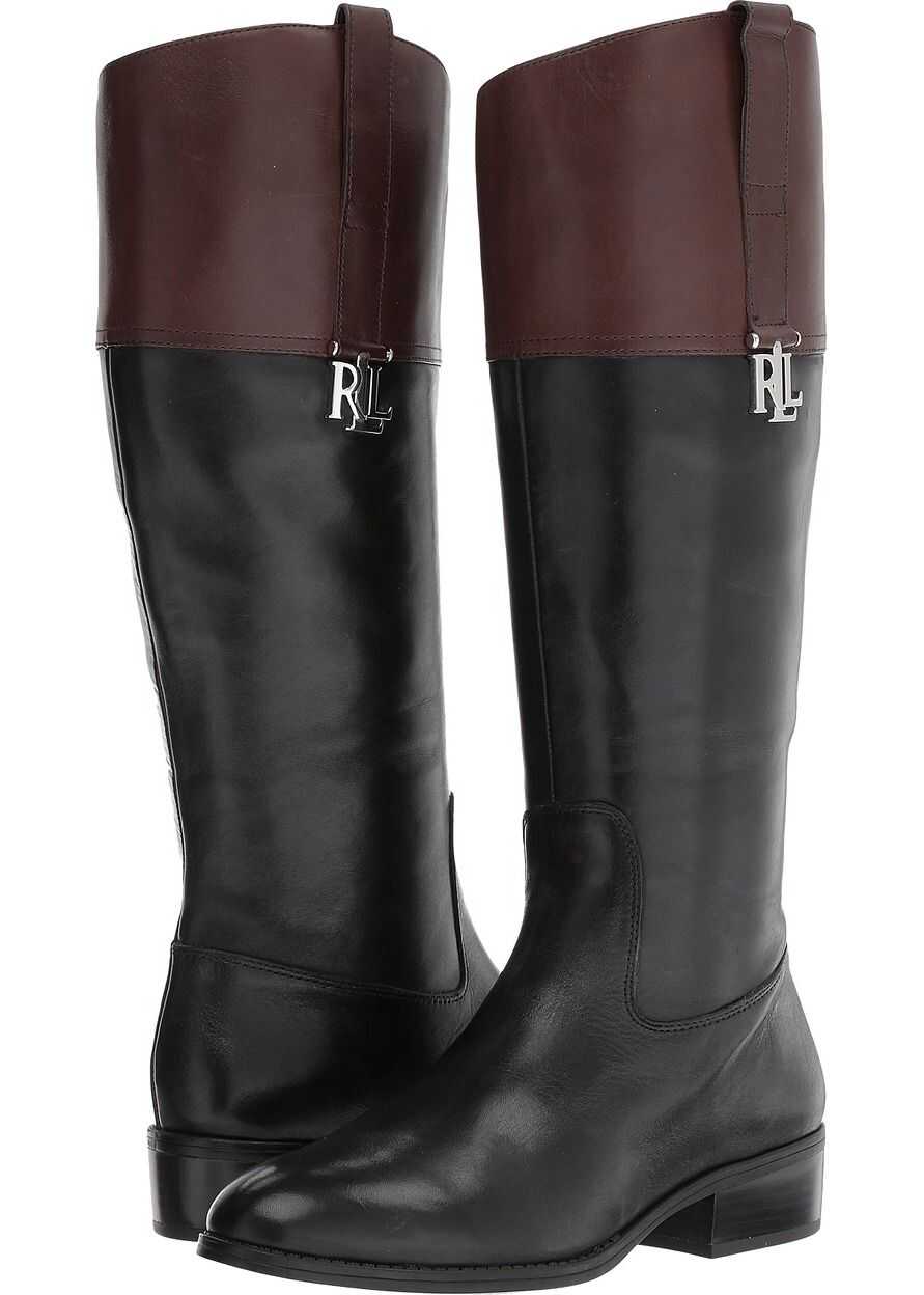 Cizma Ralph Lauren Merrie Black/Dark Brown Burnished Calf