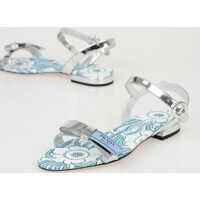 Sandale fara toc Metallic Leather Sandals Femei