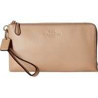 Genti plic Pebbled Leather Double Zip Wallet Femei