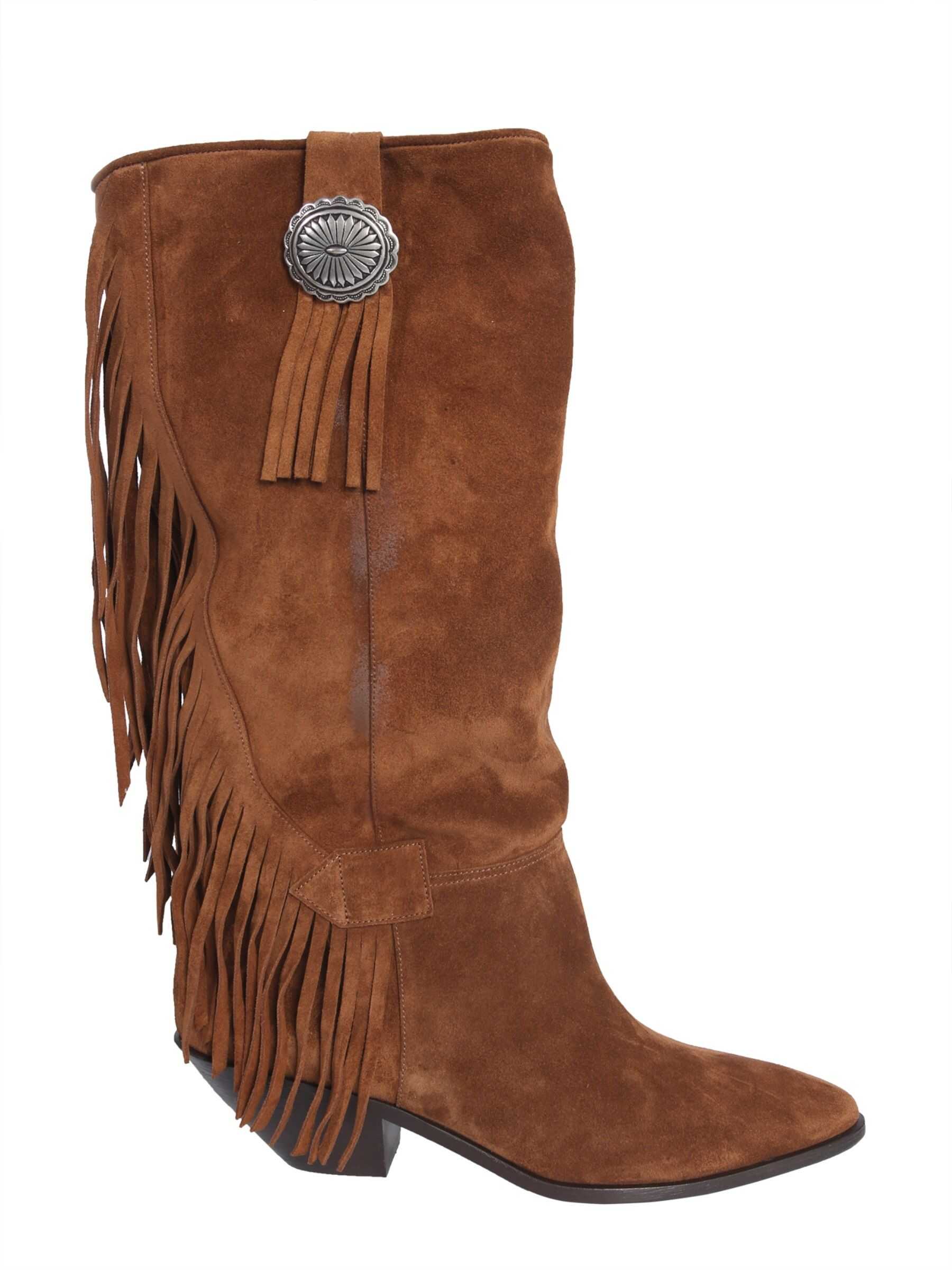 Cizma Saint Laurent Texano High Boots BROWN