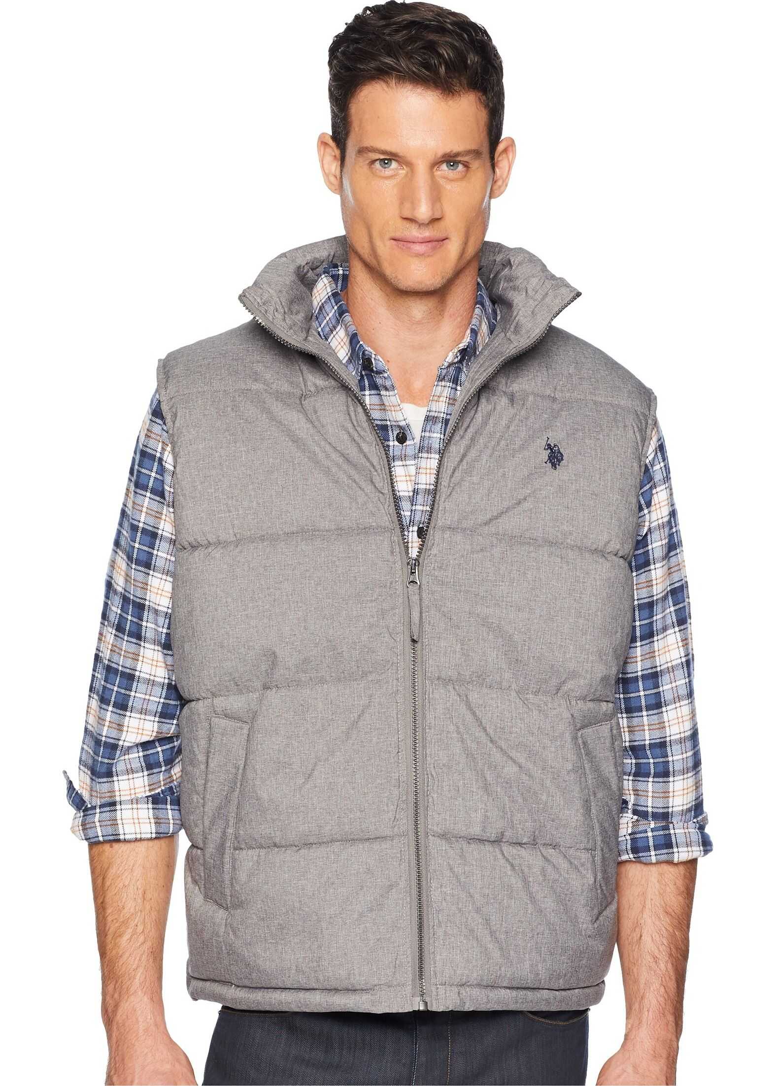 U.S. POLO ASSN. Heather Basic Vest Small Horse* Dark Grey