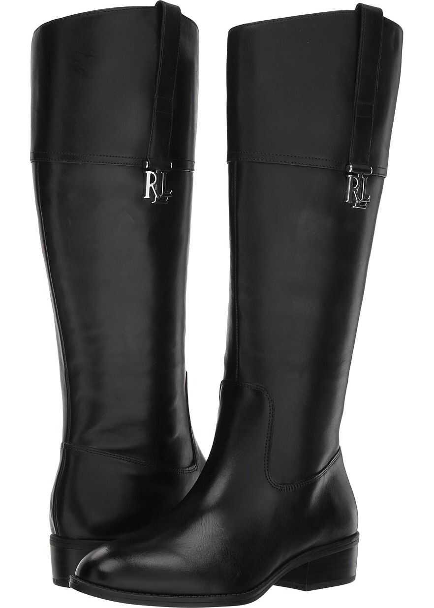 Cizma Ralph Lauren Merrie Wide Calf Black Burnished Calf