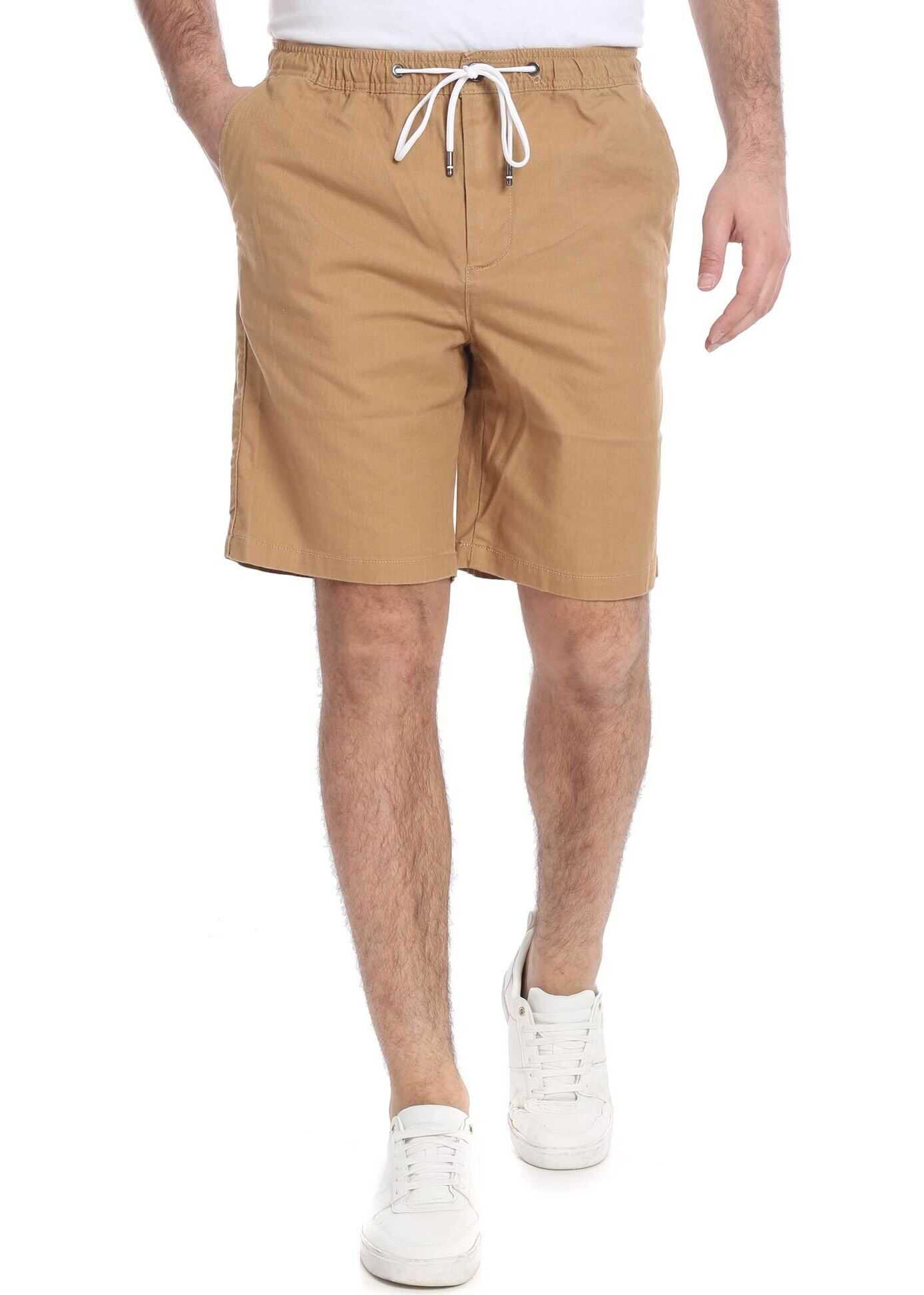Camel-Colored Bermuda With Slash Pockets