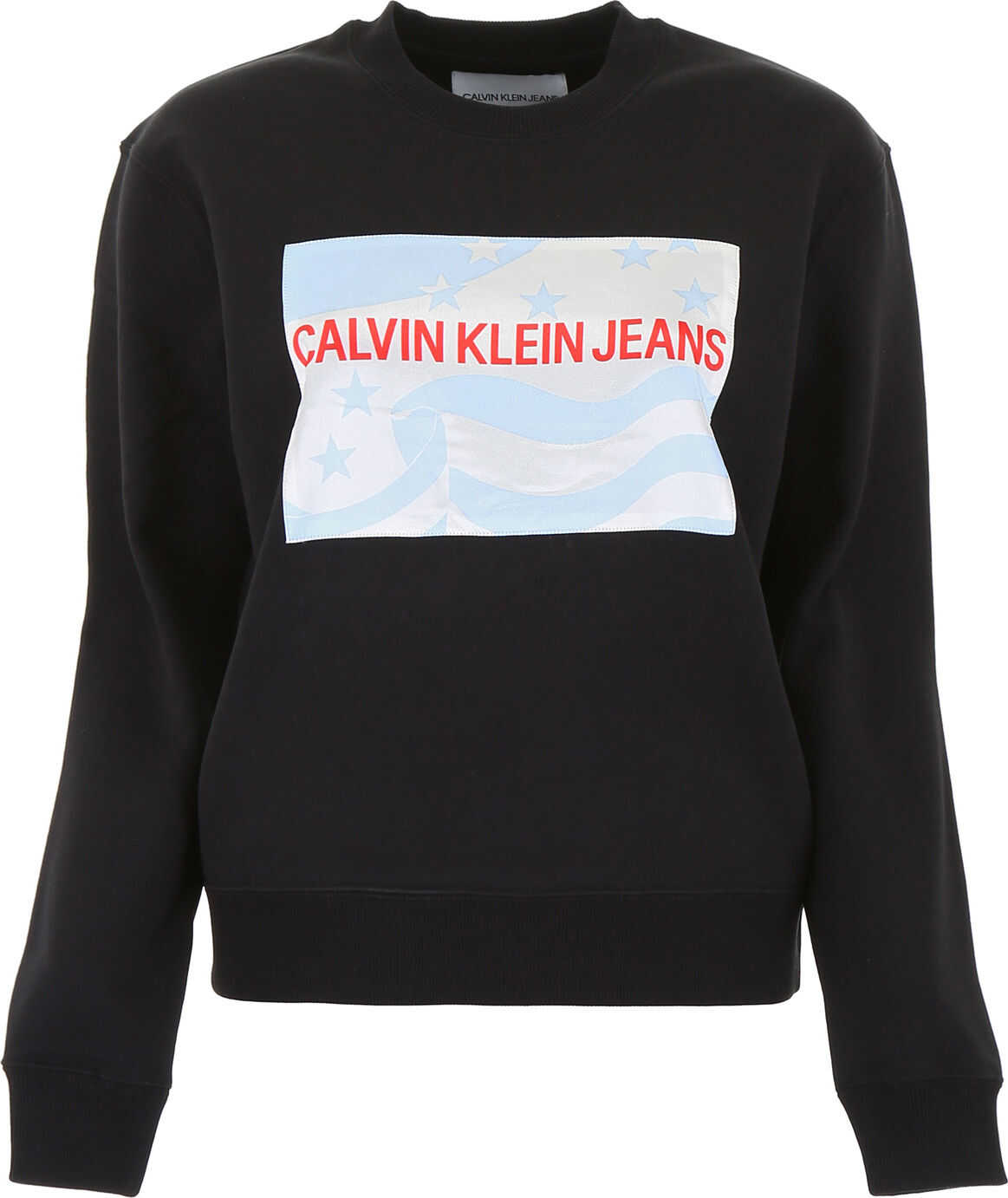 Calvin Klein Jeans Logo And American Flag Sweatshirt BLACK