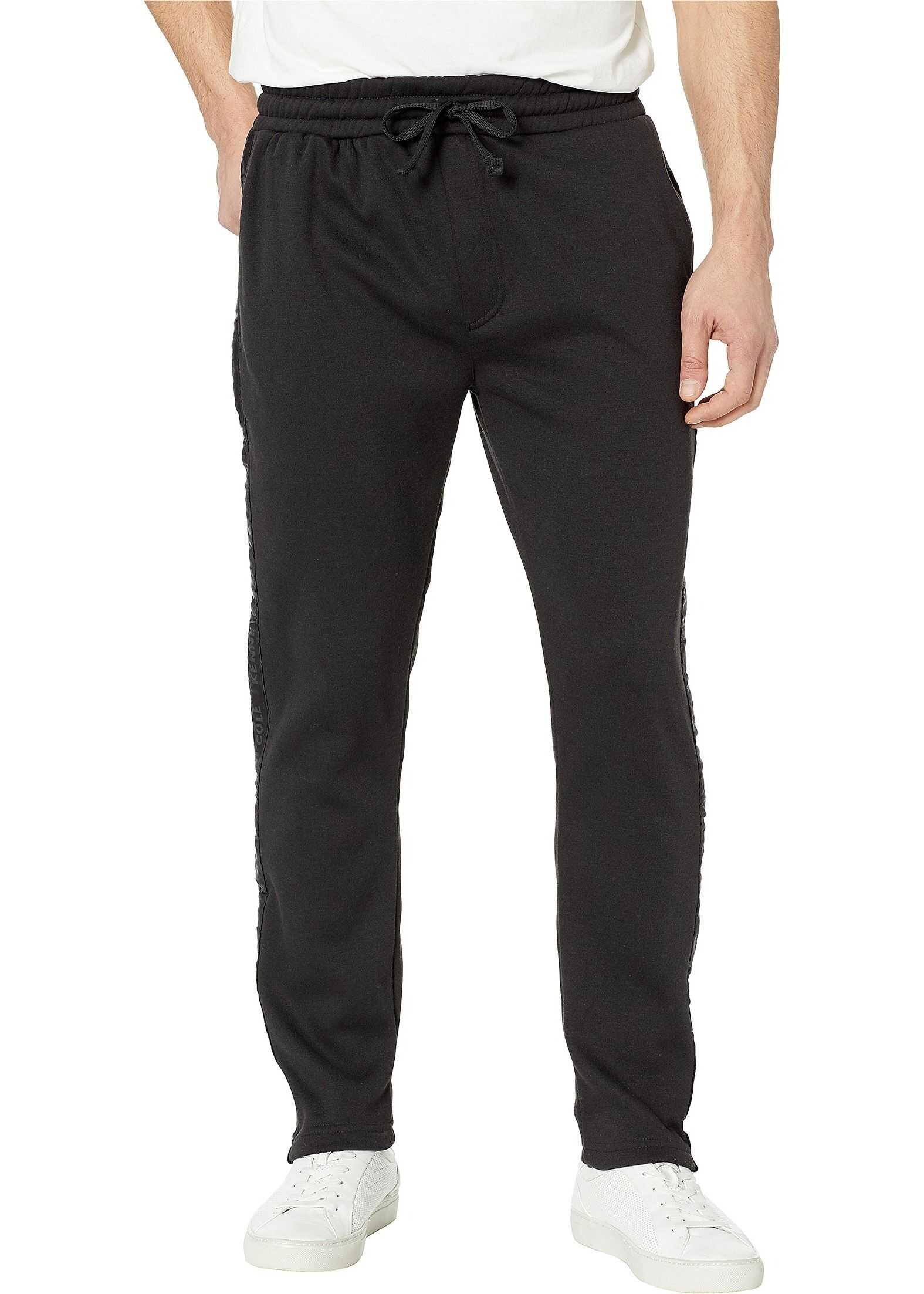 Kenneth Cole New York Knit Track Pants with Logo Black