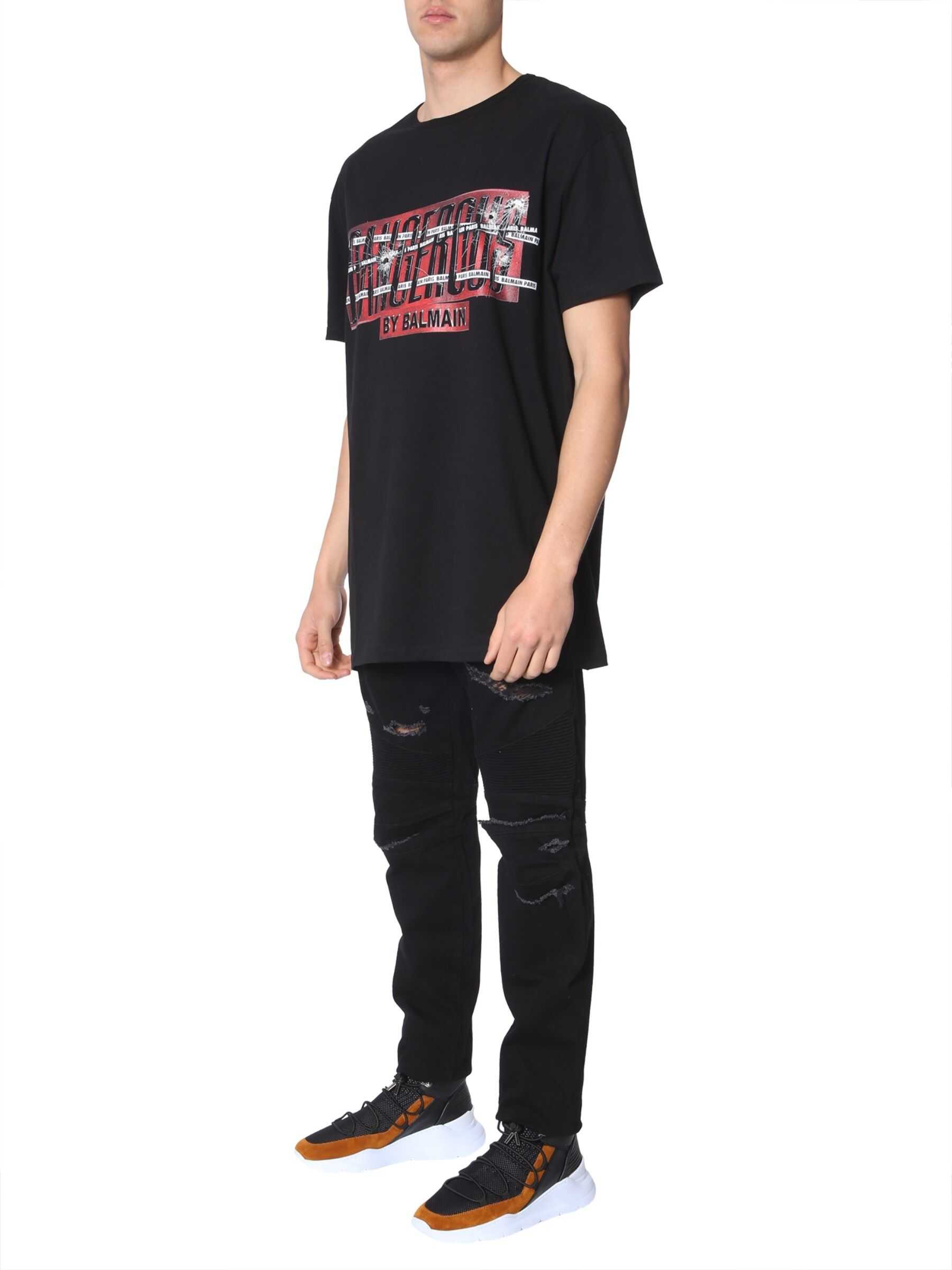 Balmain Oversize Fit T-Shirt BLACK