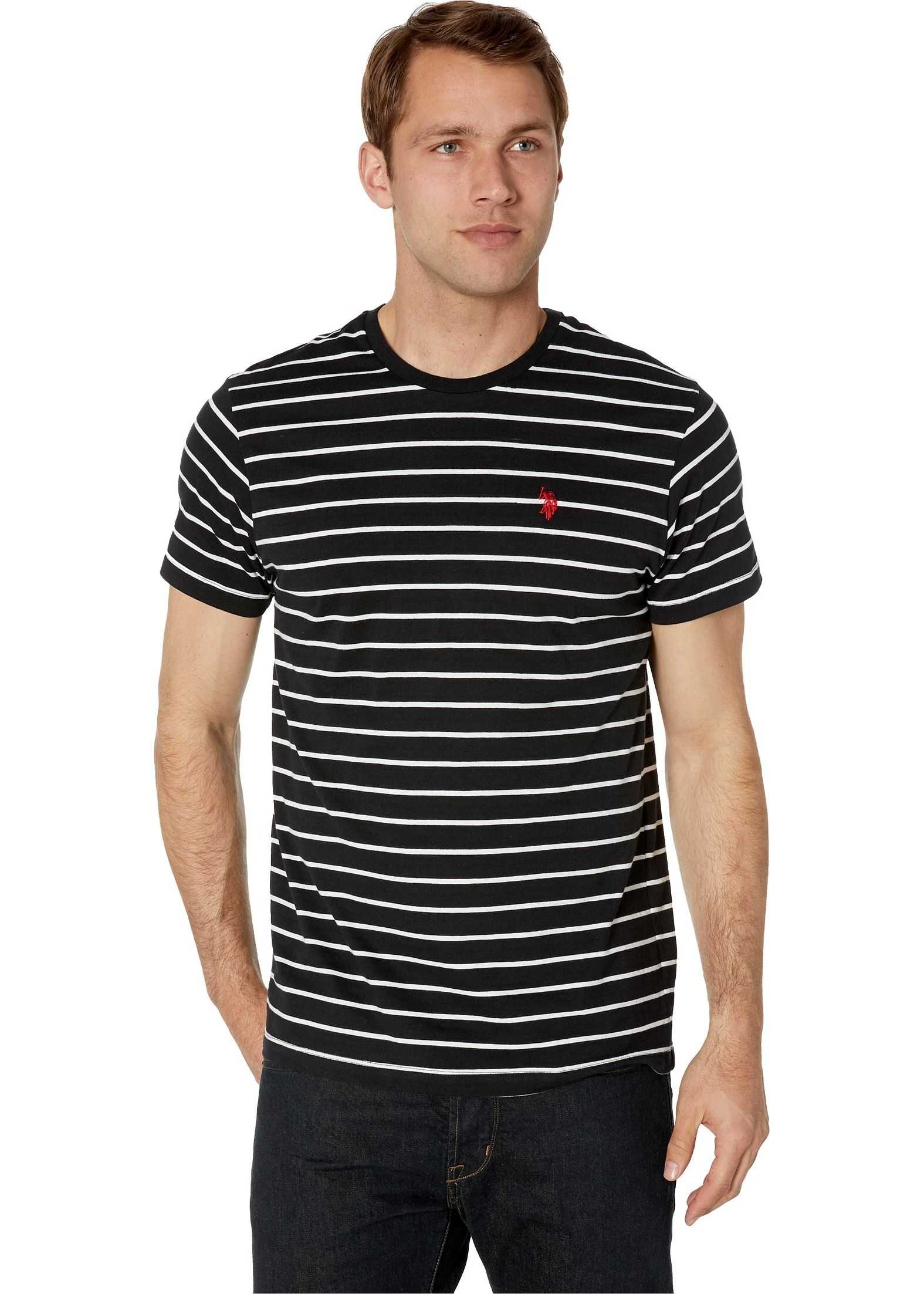 U.S. POLO ASSN. Thin Stripe Crew Neck Tee Black