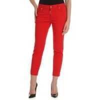 Blugi Red Jeans With Rear Black Metal Logo Femei