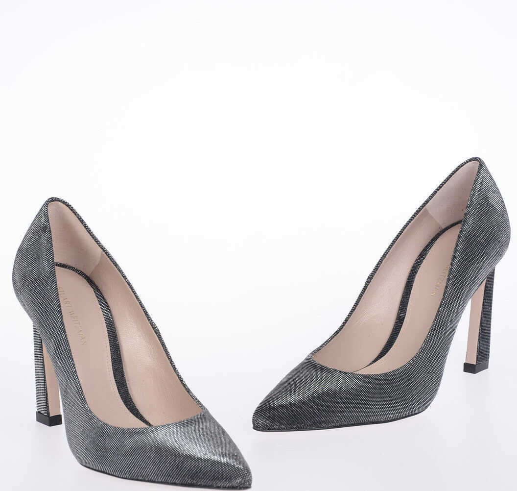 Stuart Weitzman 10 cm Glittery CHICSTER Pumps SILVER