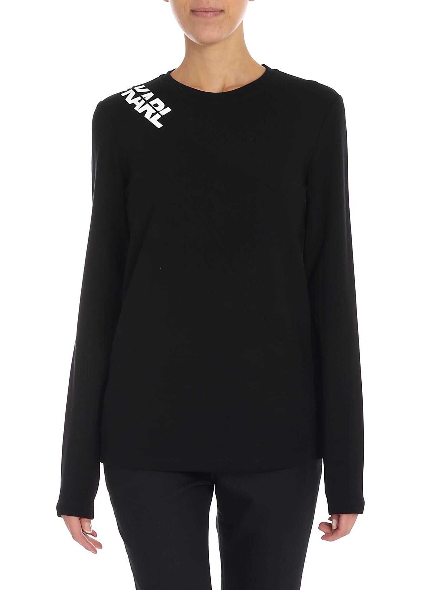Black T-Shirt With Zip On The Shoulder