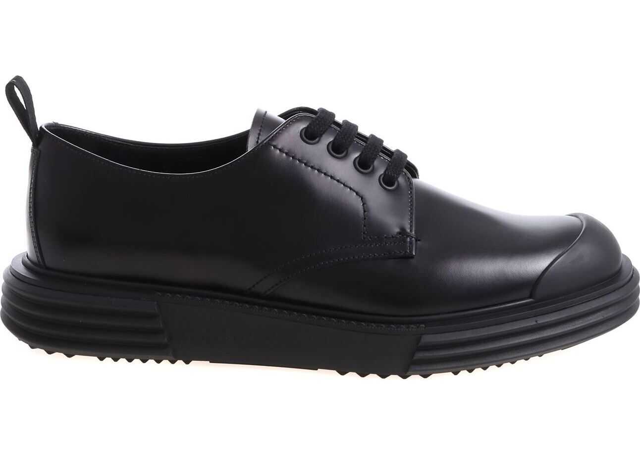 Prada Black Derby Shoes Black