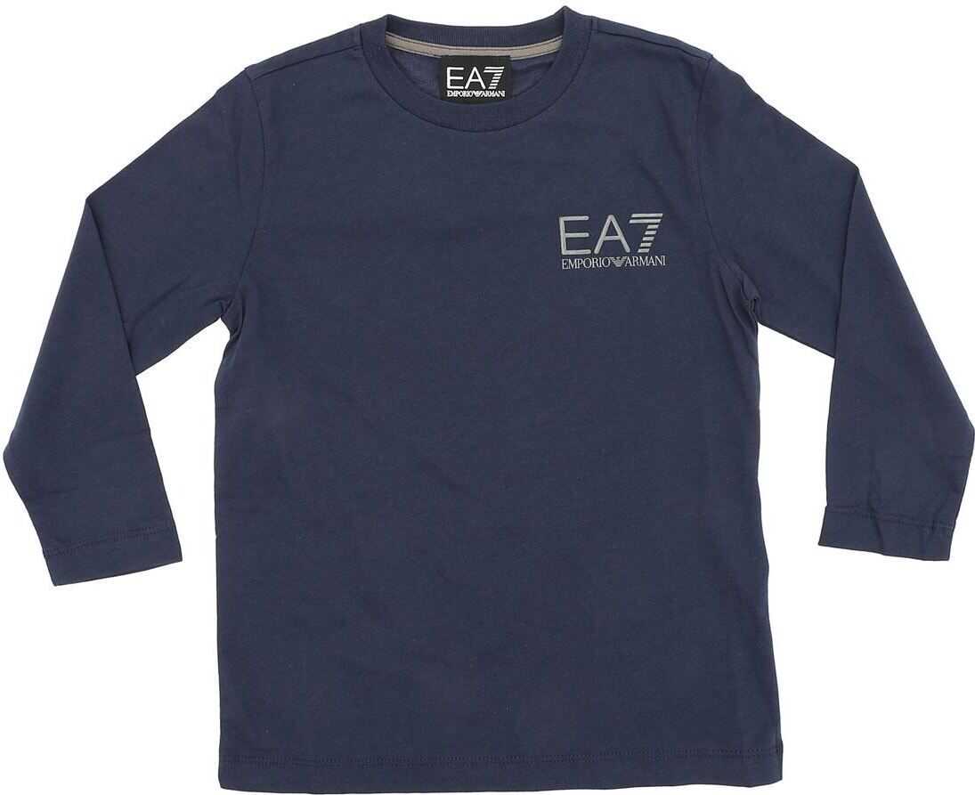 Blue Long-Sleeve T-Shirt With Logo