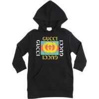 Rochii casual Black Branded Hooded Dress Fete