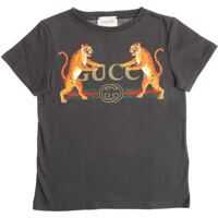 Tricouri Gray T-Shirt With Tiger Prints Baieti