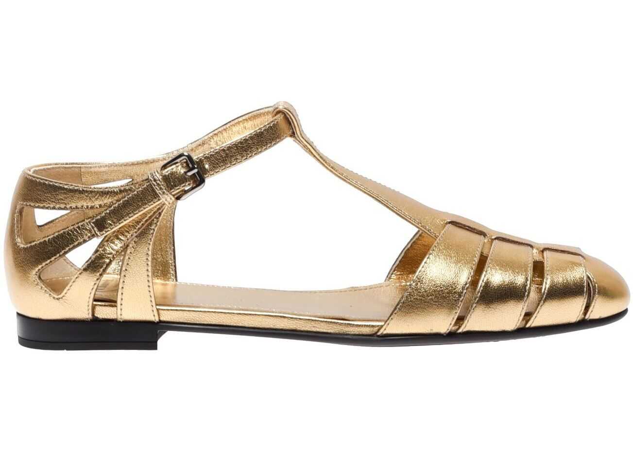 Church's Church's Golden Shiny Leather Sandals Gold