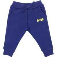 Pantaloni casual Blue Pants With Yellow Logo Baieti
