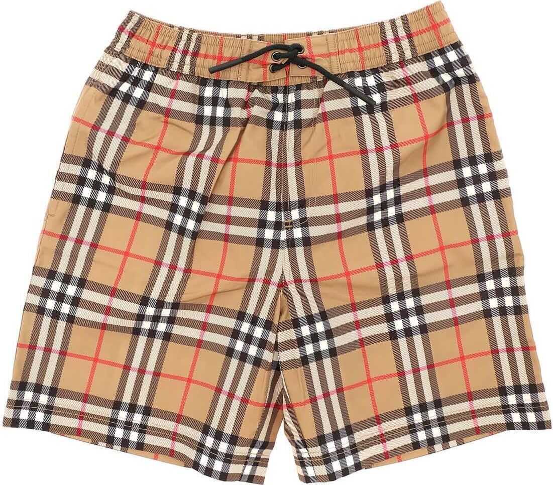 Burberry Galvin Check Fabric Swimsuit Brown