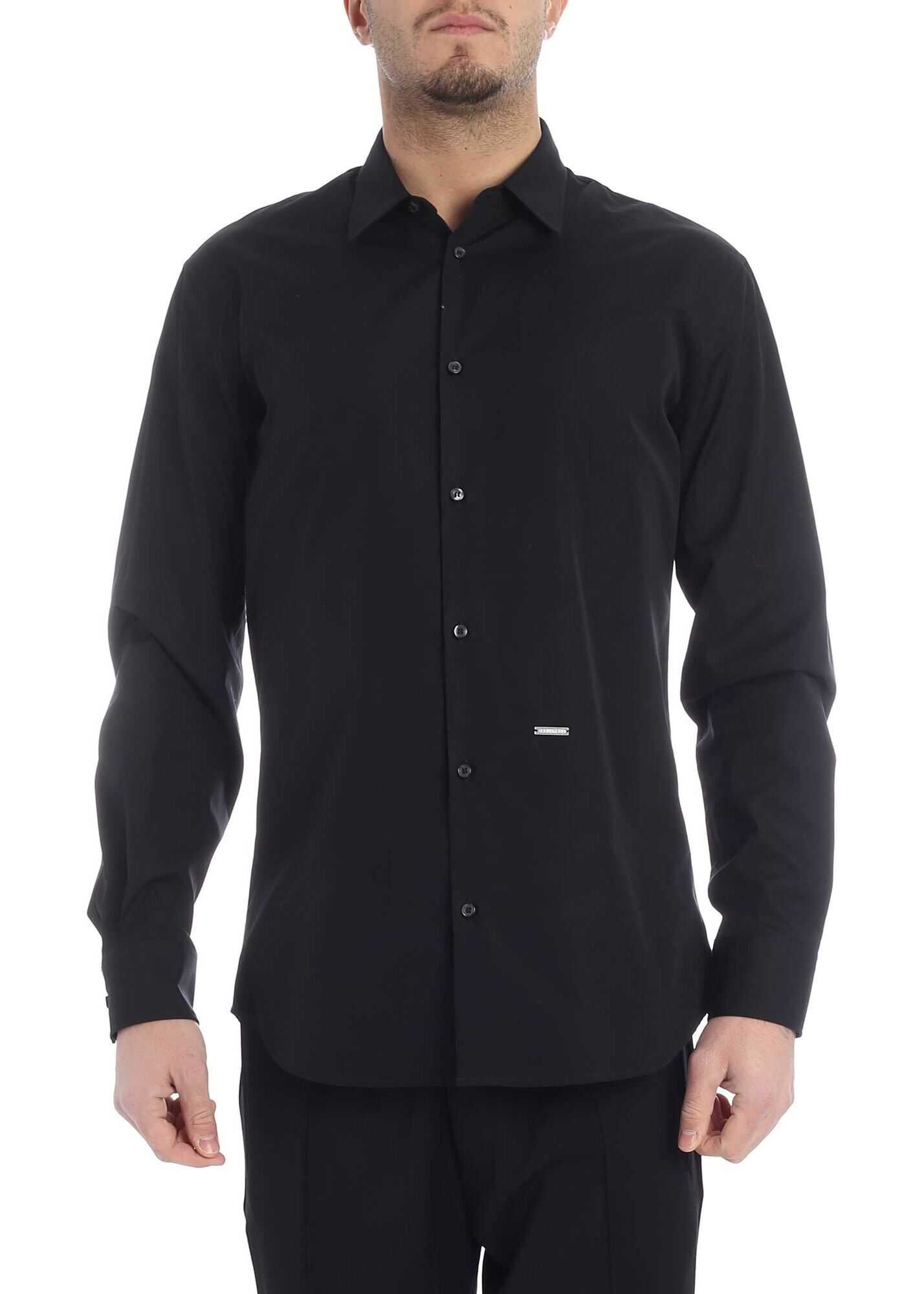 Camasa DSQUARED2 Dsquared2 Shirt In Black Cotton With Logo Black