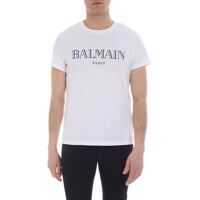 Tricouri White Crewneck T-Shirt With Logo Barbati