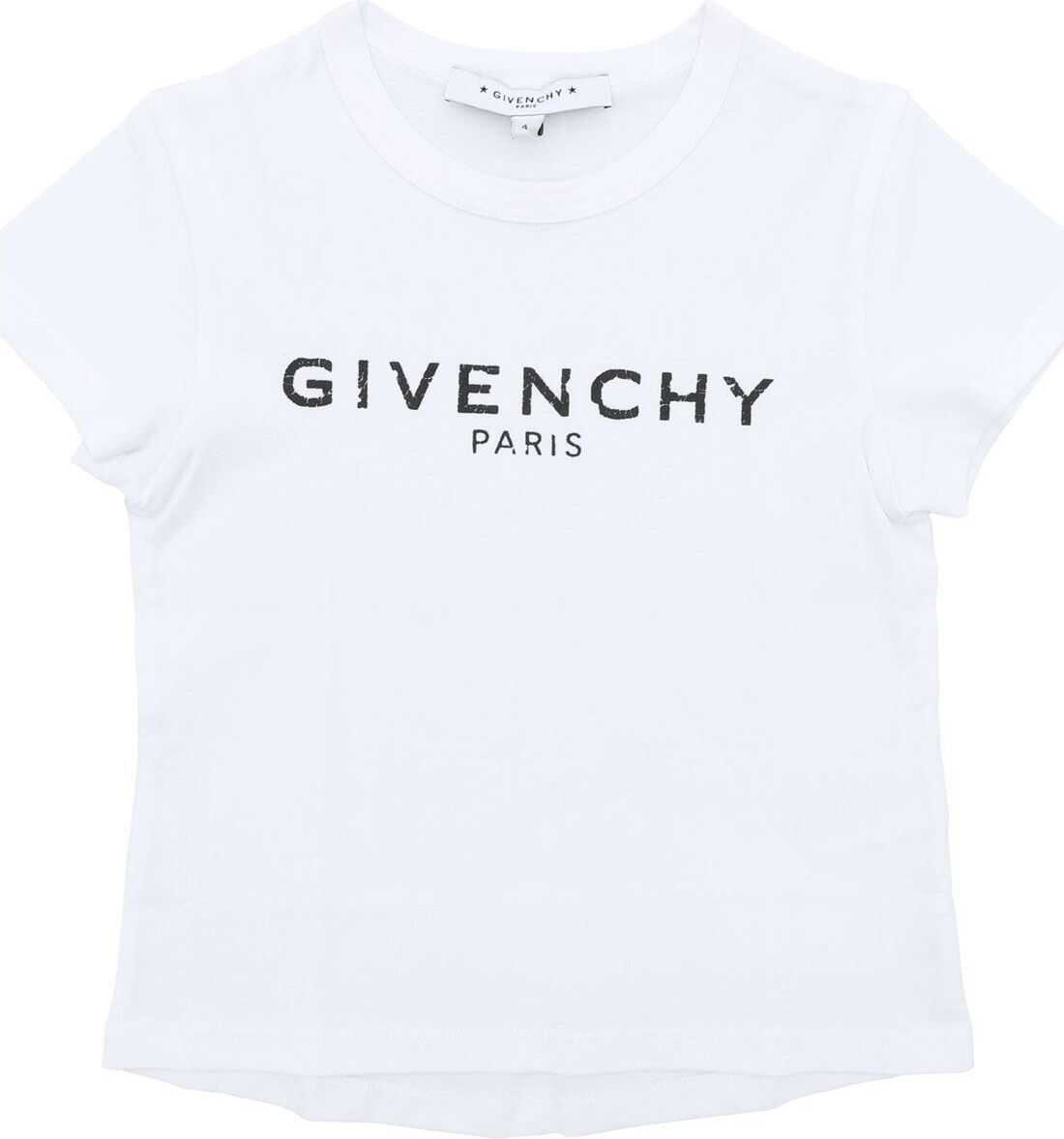 White T-Shirt With Black Vintage Logo