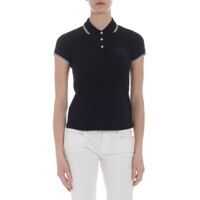 Tricouri Polo Moncler Black Polo With Moncler Logo