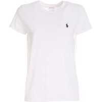 Tricouri White T-Shirt With Contrasting Logo Femei