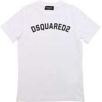 Tricouri White Crew Neck T-Shirt With Dsquared2 Print Baieti