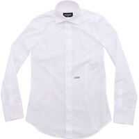 Camasi casual White Shirt With Silver Logo Baieti