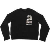 Bluze de trening Black Sweatshirt With Multicolor Beads And Rhinestones Fete