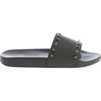 Slapi Rockstud Rubber Slides In Olive Green Barbati