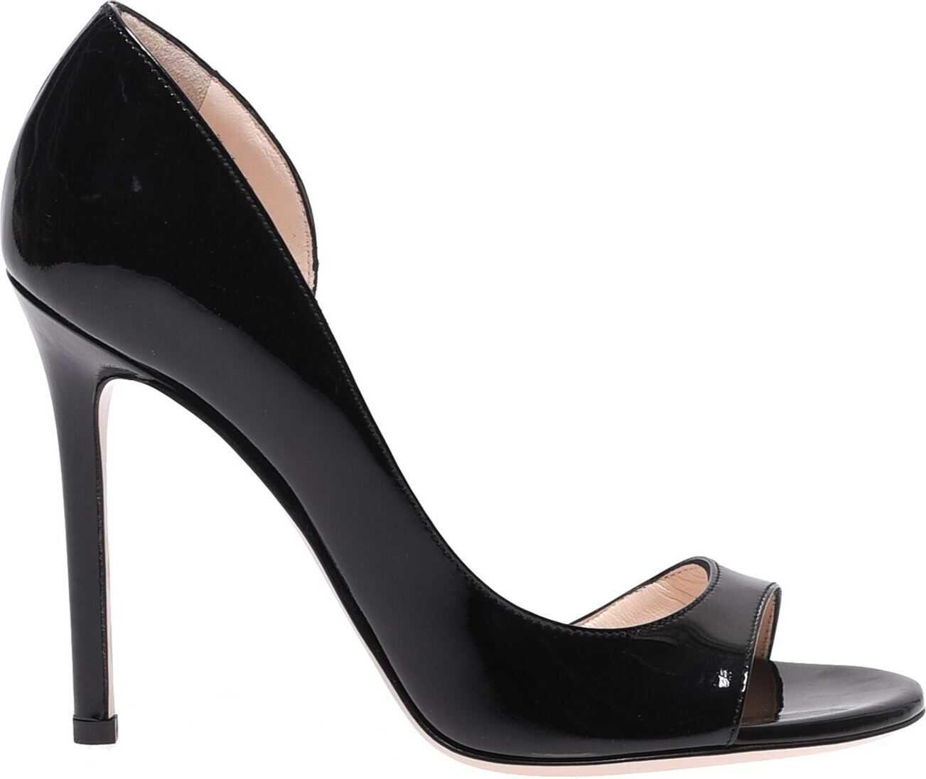 Pantof Marc Ellis Black Open Toe Pumps Black