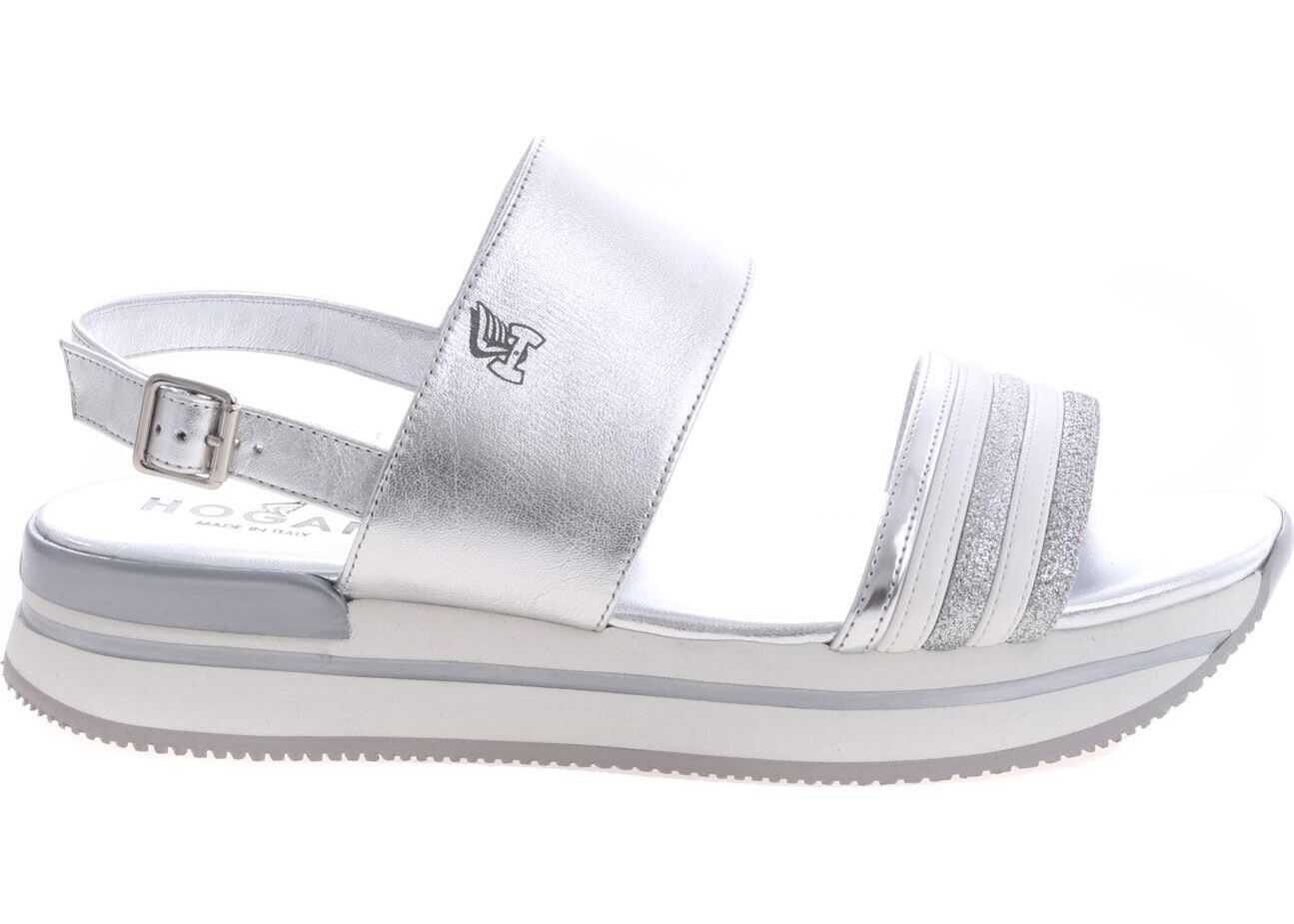 Hogan H257 Sandals In Silver Silver