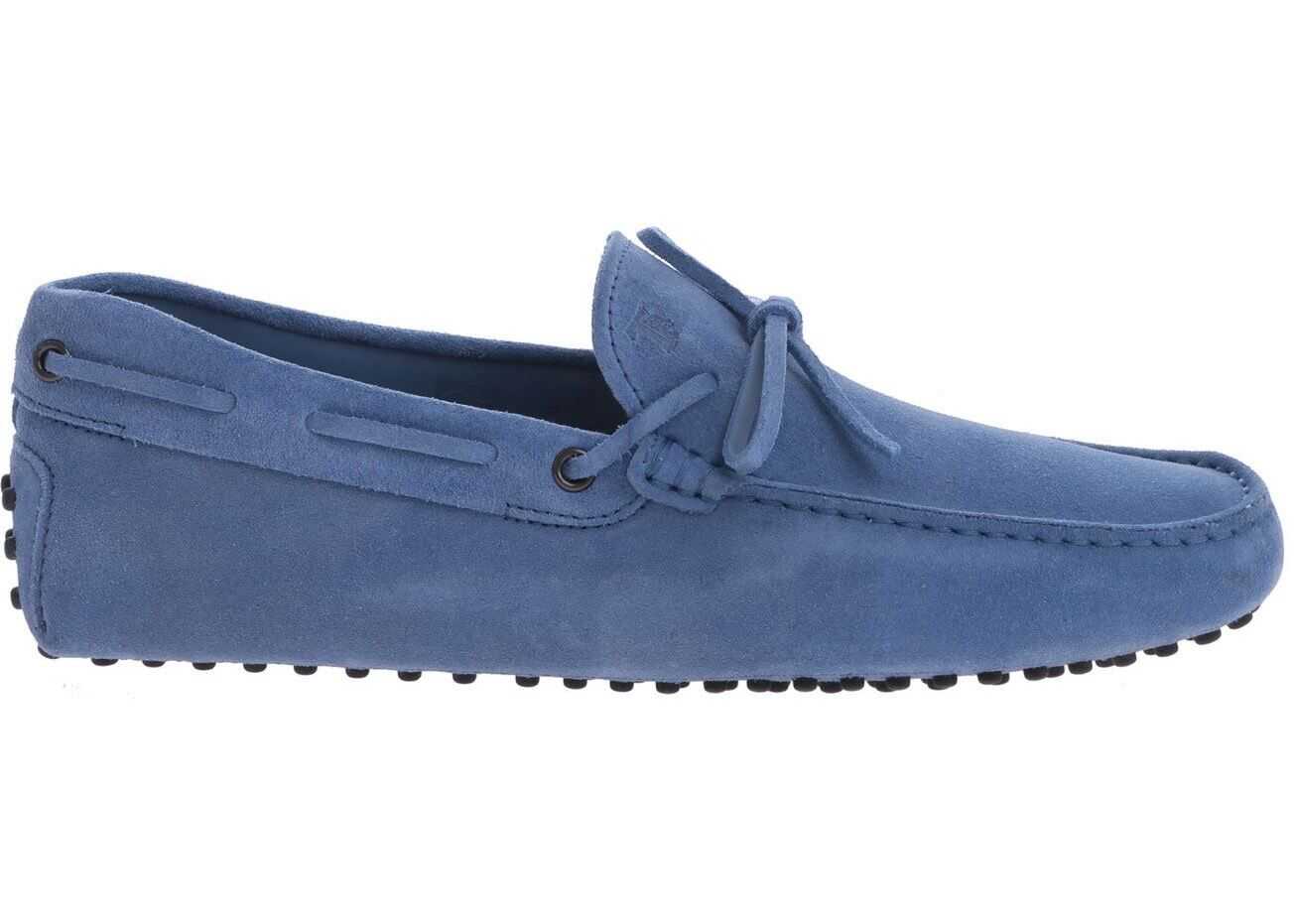Light Blue Suede Gommino Loafers