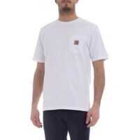 Tricouri White Crew-Neck T-Shirt With Logo Barbati