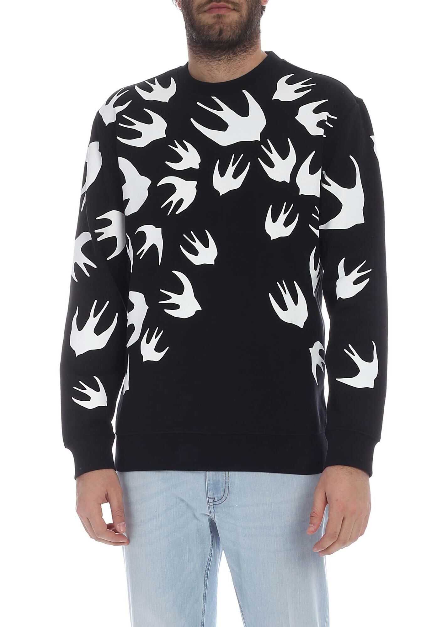Bluza MCQ Alexander McQueen Mcq Sweatshirt In Black With Swallow Print Black