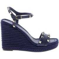 Sandale Rockstud Blue Wedges With Rope Detail Femei