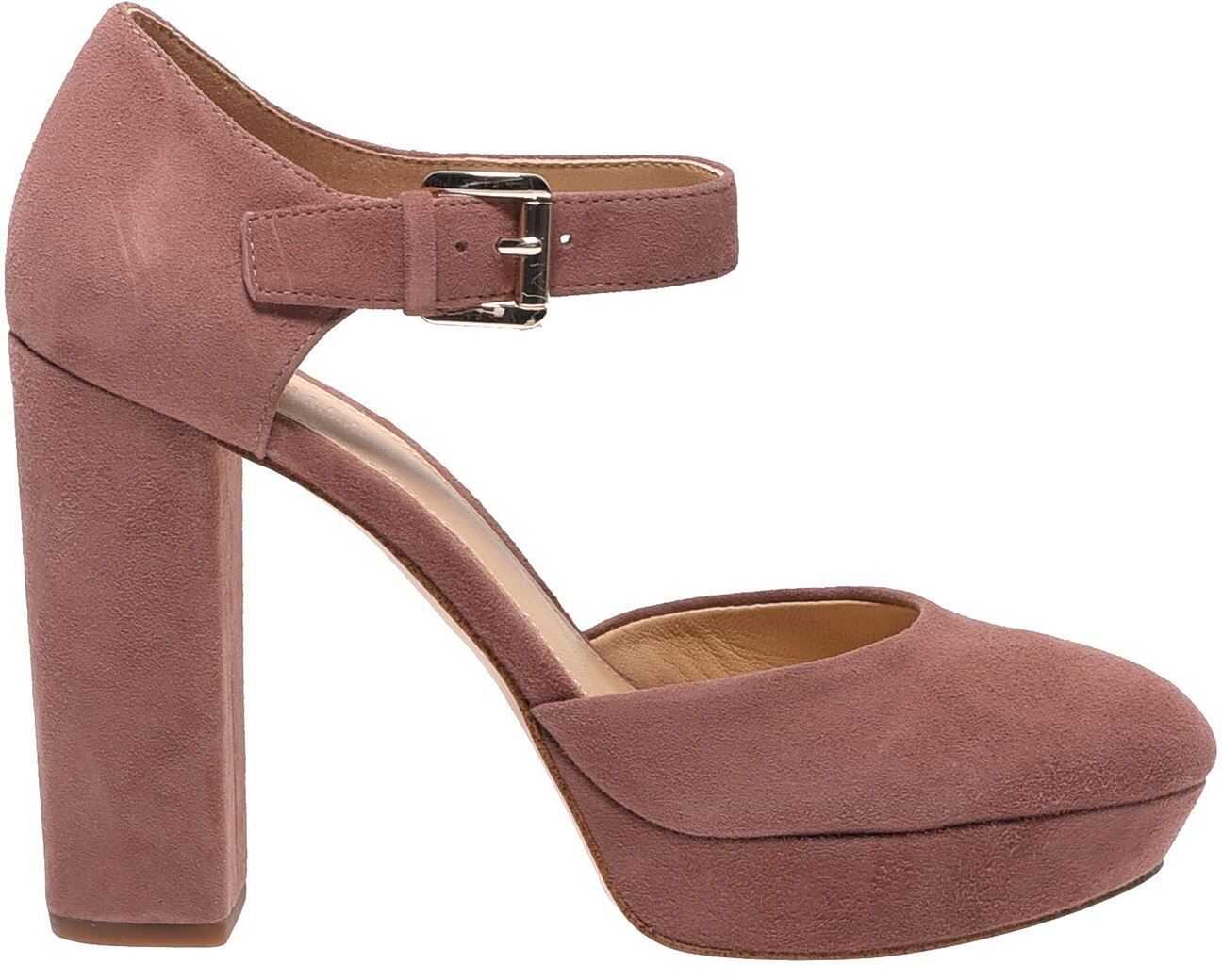 Pantof Michael Kors Sierra Platform Ankle Straps In Dusty Rose Pink
