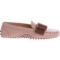 Mocasini Pink Loafers With Velvet Bow Femei