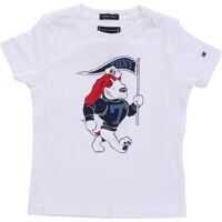 Tricouri White T-Shirt With Red And Blue Basset Hound Print Baieti
