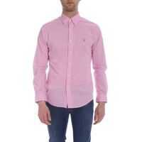 Camasi slim fit White And Pink Checked Shirt Barbati