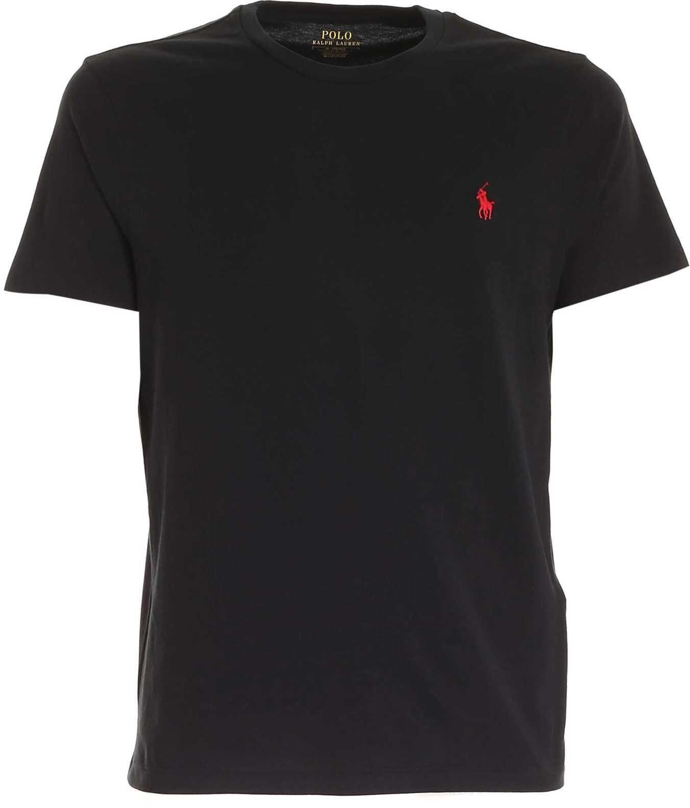 Ralph Lauren Custom Slim Fit Polo Ralph Lauren T-Shirt In Black Black