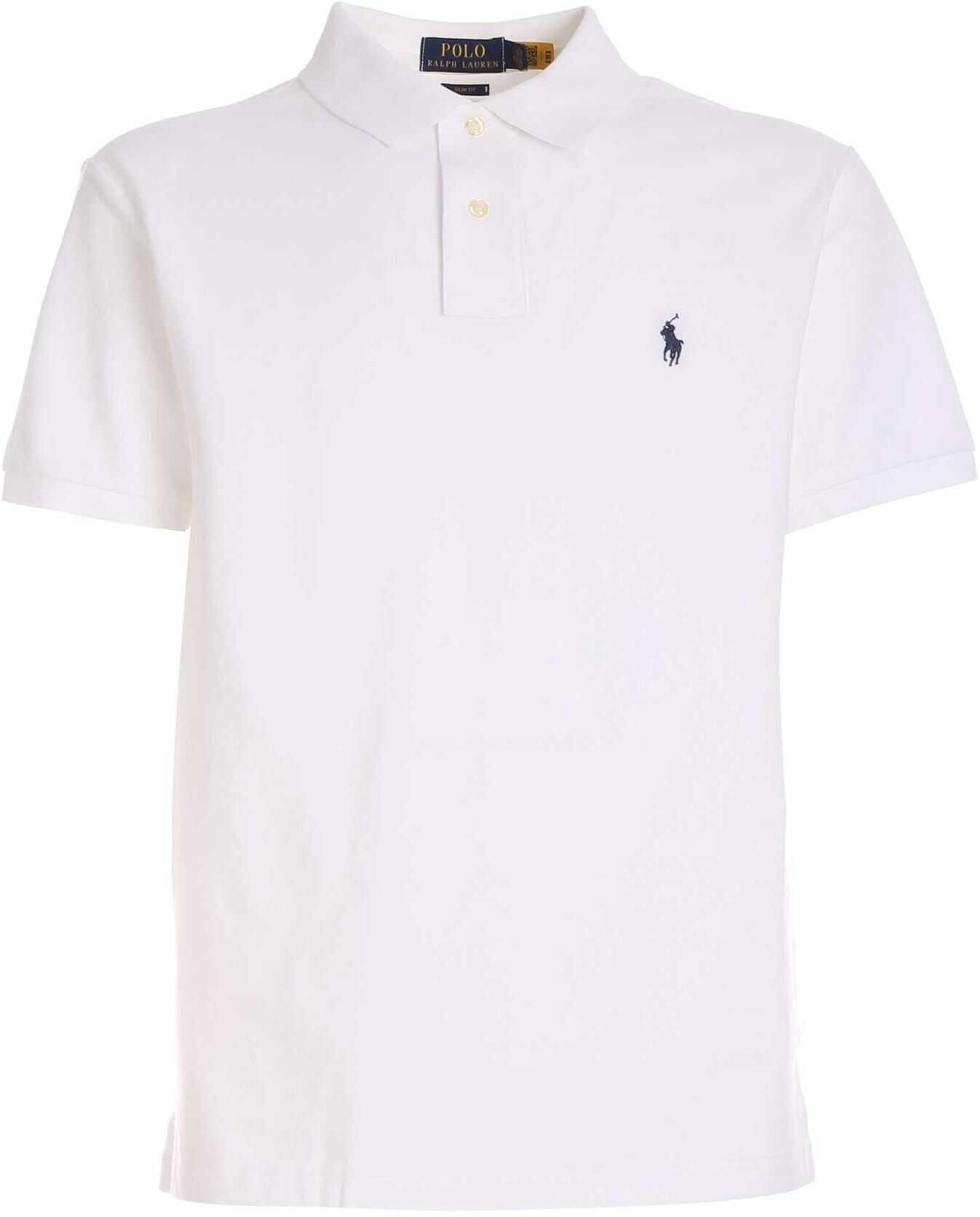 Ralph Lauren White Polo With Slim Fit Polo Ralph Lauren White