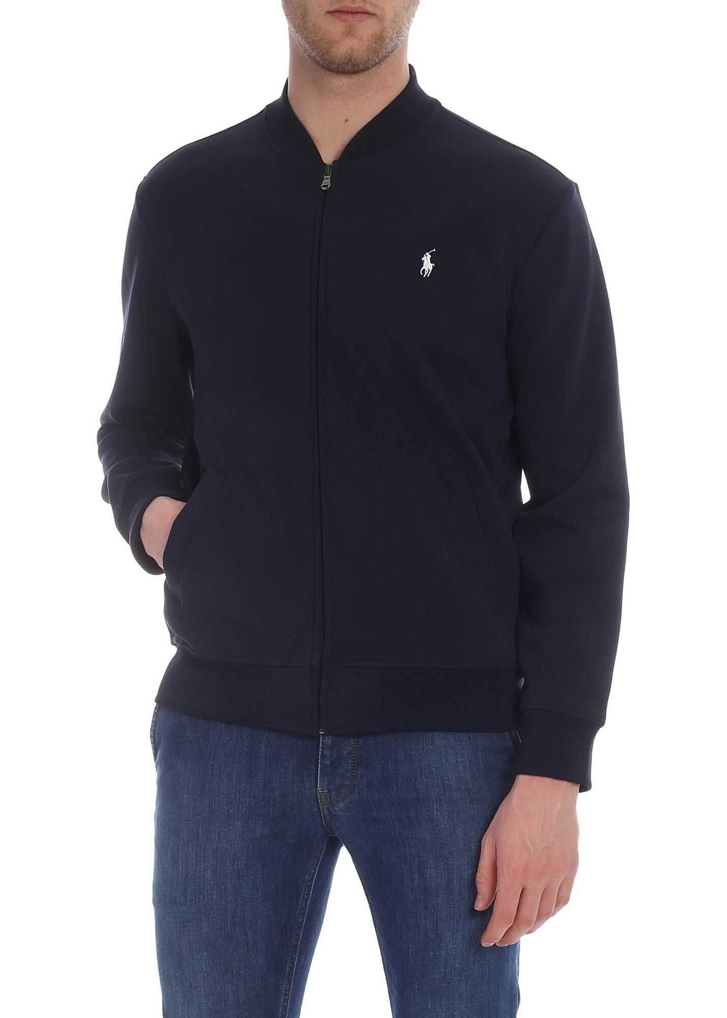 Bluza Ralph Lauren Blue Performance Sweatshirt With Polo Ralph Lauren Logo Blue