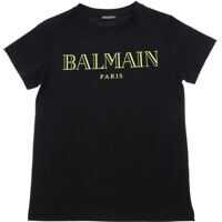Tricouri Black T-Shirt With Balmain Neon Print Baieti