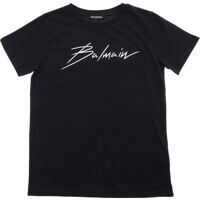 Tricouri Black T-Shirt With Balmain Signature Print Baieti