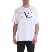 Tricouri White T-Shirt With V Logo Print Barbati