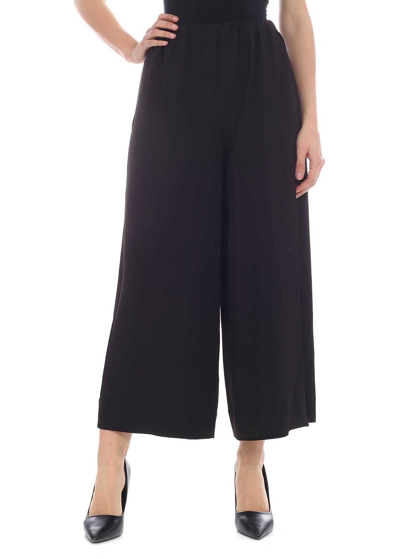 Incotex Selita Crop Trousers In Black Silk Blend Black